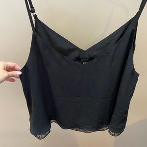 Lace Bottom Crop Tank Top